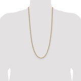 14k 3.7mm Semi-Solid Beveled Paperclip Chain