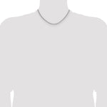 14k White Gold 3.7mm Semi-Solid Beveled Paperclip Chain
