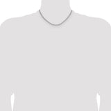 14k White Gold 3.7mm Semi-Solid Beveled Paperclip Chain