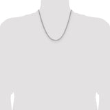 14k White Gold 3.7mm Semi-Solid Beveled Paperclip Chain