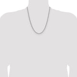14k White Gold 3.7mm Semi-Solid Beveled Paperclip Chain