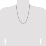 14k White Gold 3.7mm Semi-Solid Beveled Paperclip Chain