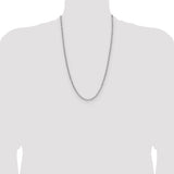 14k White Gold 3.7mm Semi-Solid Beveled Paperclip Chain