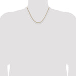 14k 1.9mm Semi-Solid Figaro Chain