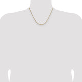 14k 1.9mm Semi-Solid Figaro Chain