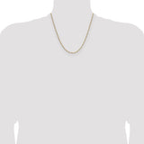 14k 1.9mm Semi-Solid Figaro Chain