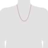 14k 1.9mm Semi-Solid Figaro Chain