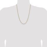 14k 1.9mm Semi-Solid Figaro Chain
