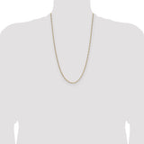 14k 1.9mm Semi-Solid Figaro Chain