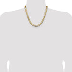 14k 9.4mm Semi-Solid Figaro Chain