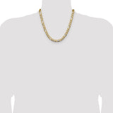14k 9.4mm Semi-Solid Figaro Chain