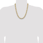 14k 9.4mm Semi-Solid Figaro Chain