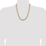 14k 9.4mm Semi-Solid Figaro Chain