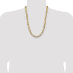 14k 9.4mm Semi-Solid Figaro Chain