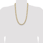 14k 9.4mm Semi-Solid Figaro Chain