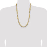 14k 9.4mm Semi-Solid Figaro Chain