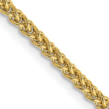 14k 2mm Semi-Solid Wheat Chain