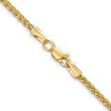 14k 2mm Semi-Solid Wheat Chain