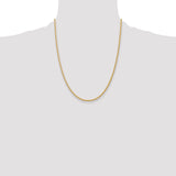 14k 2mm Semi-Solid Wheat Chain