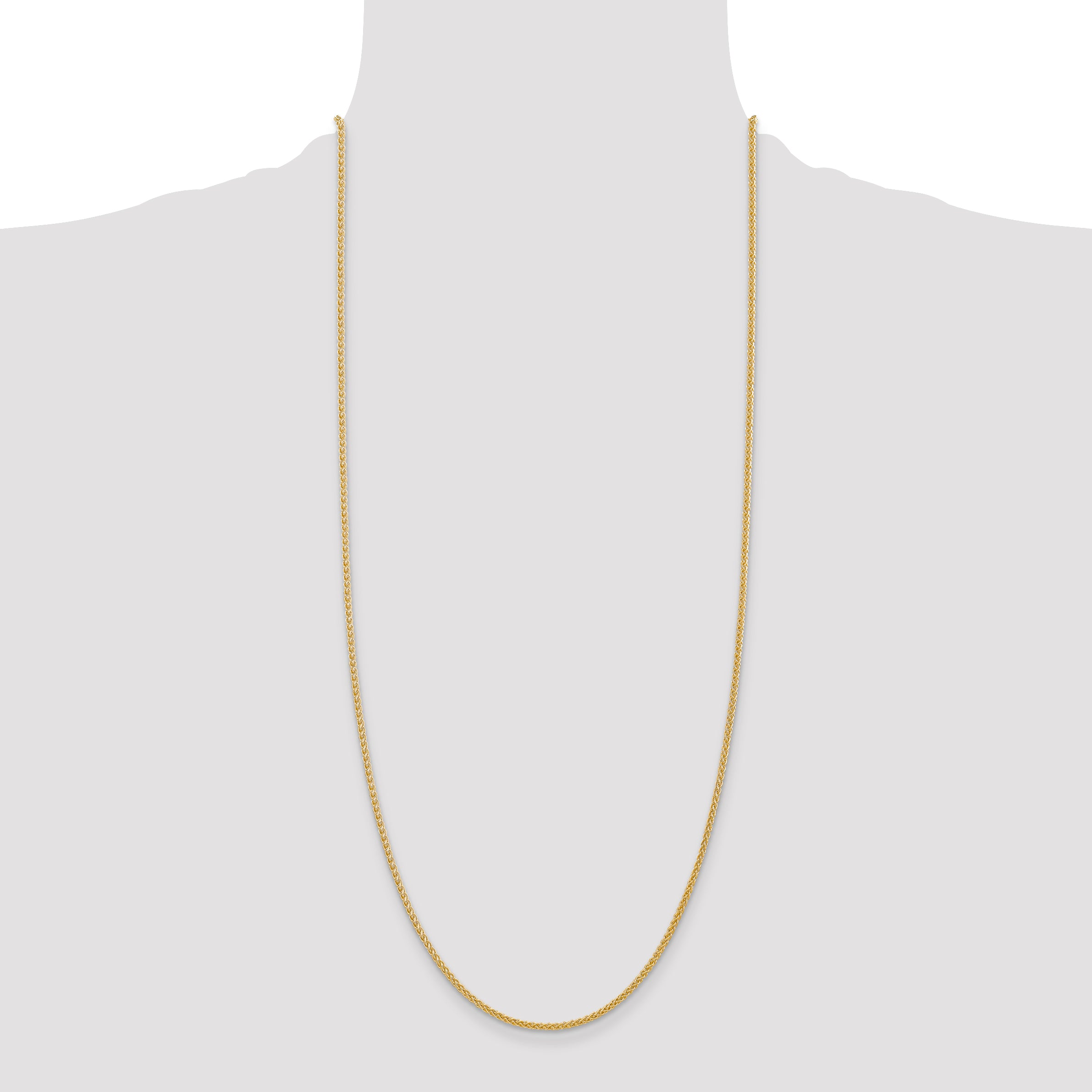 14k 2mm Semi-Solid Wheat Chain
