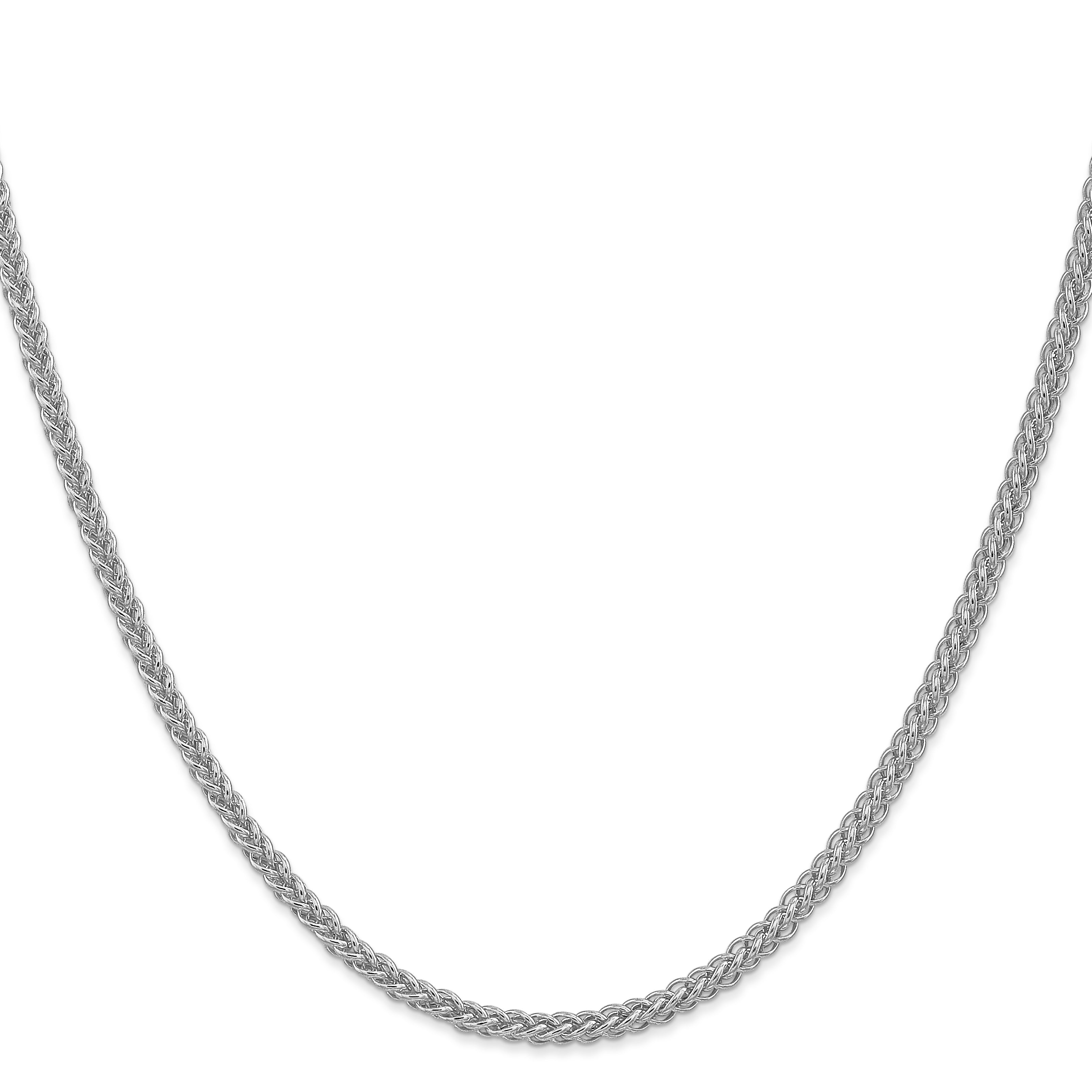 14k White Gold 2.6mm Semi-solid 3-Wire Wheat Chain