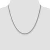 14k White Gold 2.6mm Semi-solid 3-Wire Wheat Chain