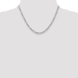 14k White Gold 4.4mm Semi-Solid Figaro Chain