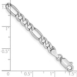 14k White Gold 4.4mm Semi-Solid Figaro Chain