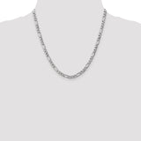14k White Gold 5.75mm Semi-Solid Figaro Chain