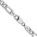 14k White Gold 5.75mm Semi-Solid Figaro Chain
