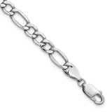 14k White Gold 5.75mm Semi-Solid Figaro Chain