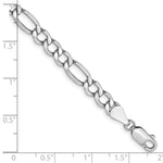 14k White Gold 5.75mm Semi-Solid Figaro Chain