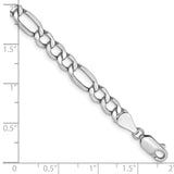 14k White Gold 5.75mm Semi-Solid Figaro Chain