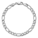 14k White Gold 5.75mm Semi-Solid Figaro Chain