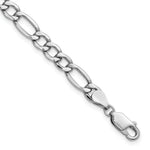 14k White Gold 5.75mm Semi-Solid Figaro Chain