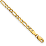 14k 3.5mm Semi-Solid Figaro Chain Anklet