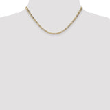 14k 3.5mm Semi-Solid Figaro Chain