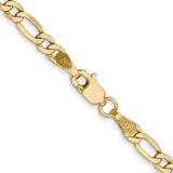 14k 3.5mm Semi-Solid Figaro Chain