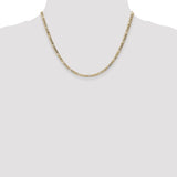14k 3.5mm Semi-Solid Figaro Chain