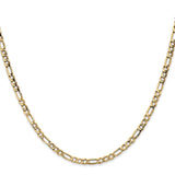 14k 3.5mm Semi-Solid Figaro Chain