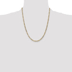 14k 3.5mm Semi-Solid Figaro Chain