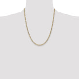 14k 3.5mm Semi-Solid Figaro Chain