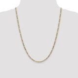 14k 3.5mm Semi-Solid Figaro Chain
