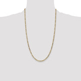 14k 3.5mm Semi-Solid Figaro Chain