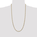14k 3.5mm Semi-Solid Figaro Chain
