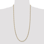 14k 3.5mm Semi-Solid Figaro Chain