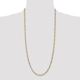14k 3.5mm Semi-Solid Figaro Chain