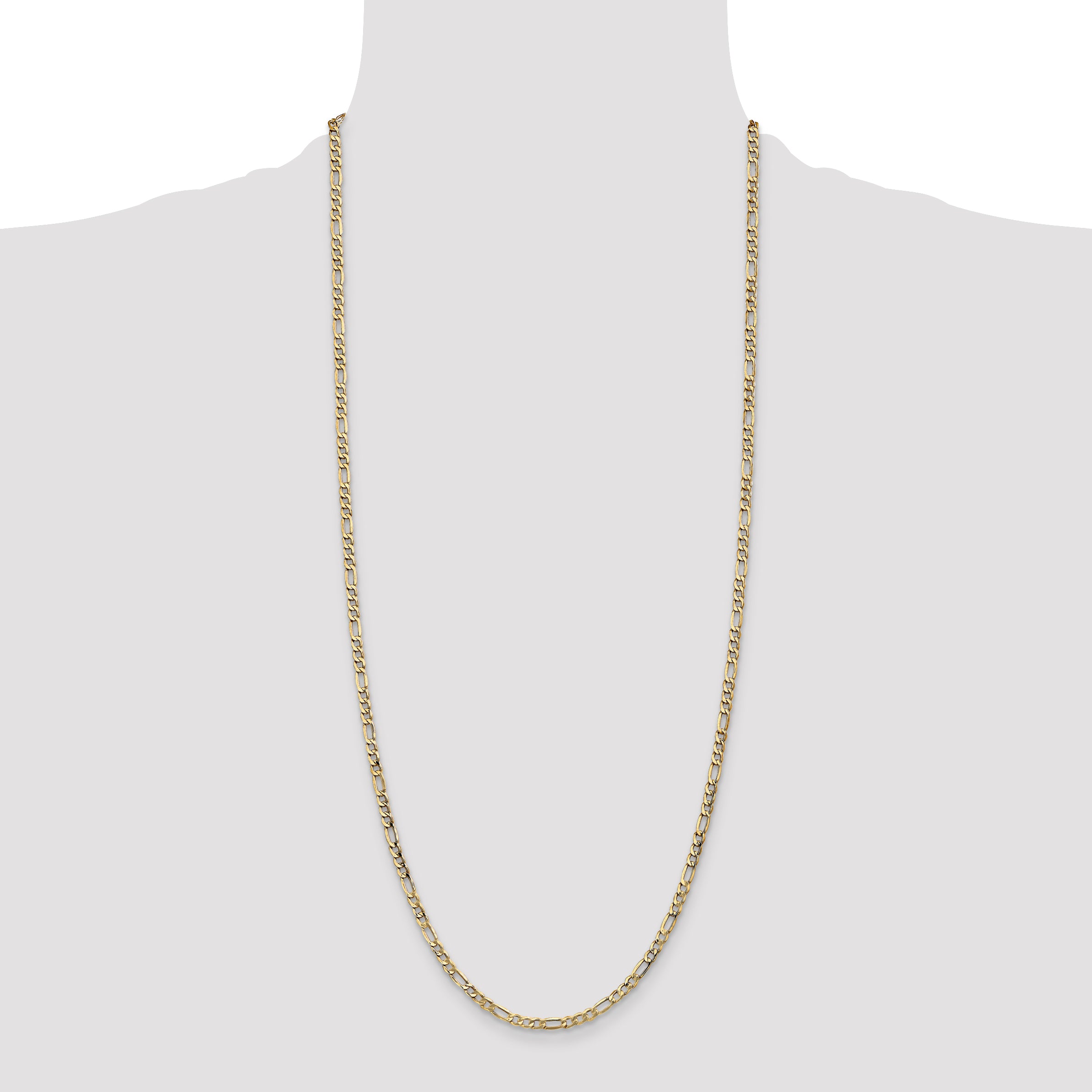 14k 3.5mm Semi-Solid Figaro Chain