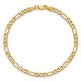 14k 3.5mm Semi-Solid Figaro Chain