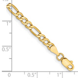 14k 3.5mm Semi-Solid Figaro Chain
